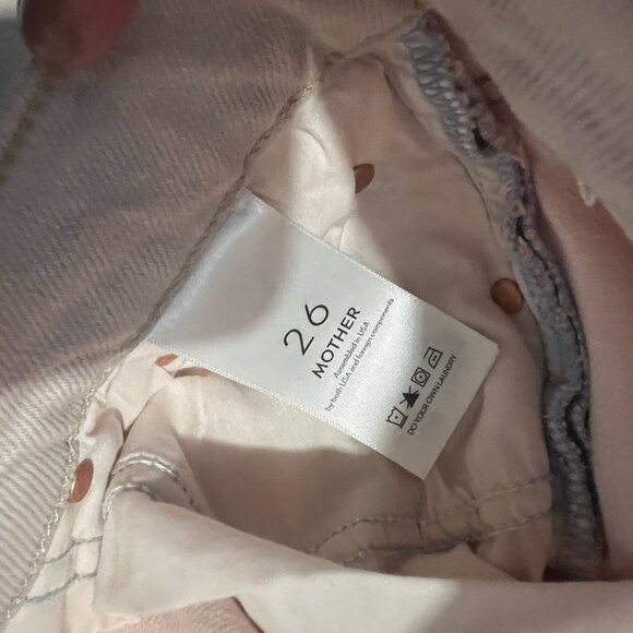 Mother Jeans The Tomcat Ankle Dunked In Trouble Light Pink Size 26 - Picture 9 of 12